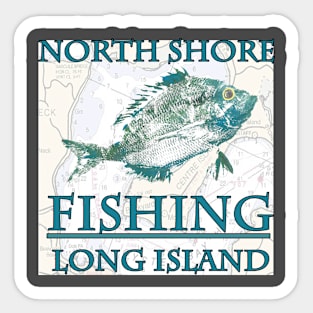 North shore fishing porgy gyotaku Sticker